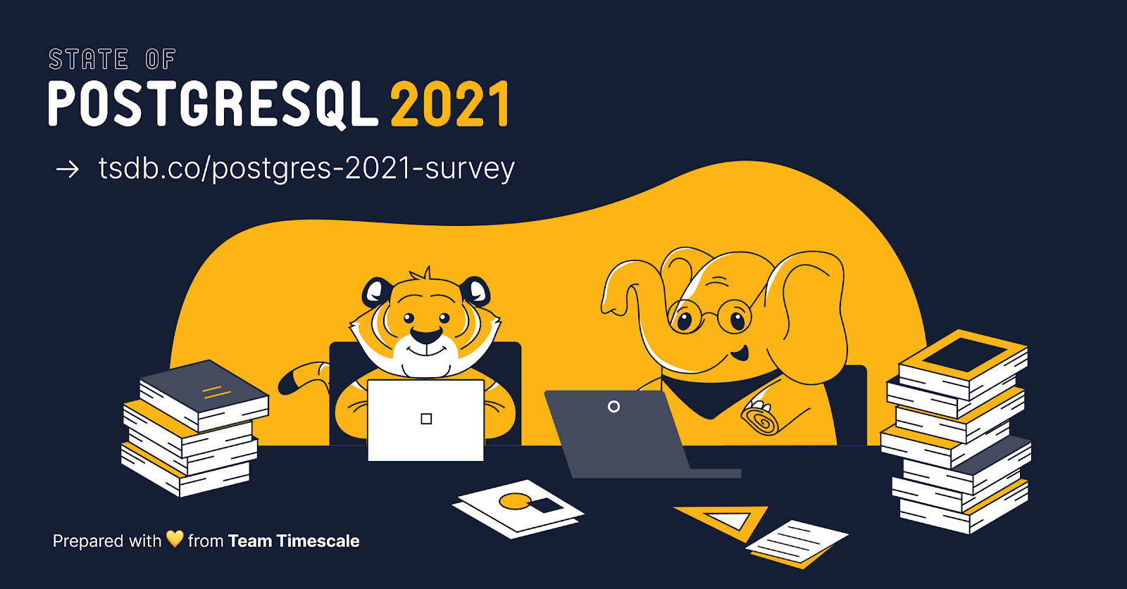 State of PostgreSQL 2021 Survey graphic with shortlink